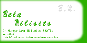 bela milisits business card